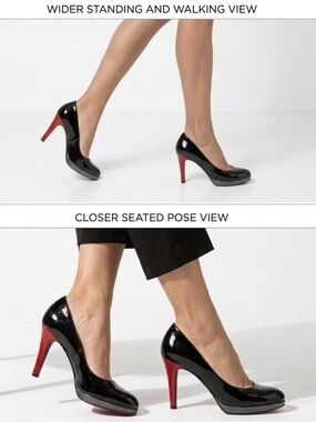 Peter Kaiser Women’s Black Patent Leather w/ Contrast Red Heel Size UK6 US 8.5